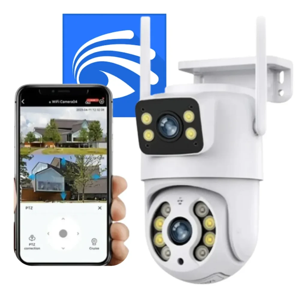 Câmera Dupla Segurança Wifi Ip Externa Lente 6mp App Yoosee Câmera Dupla Segurança Wifi Yoosee