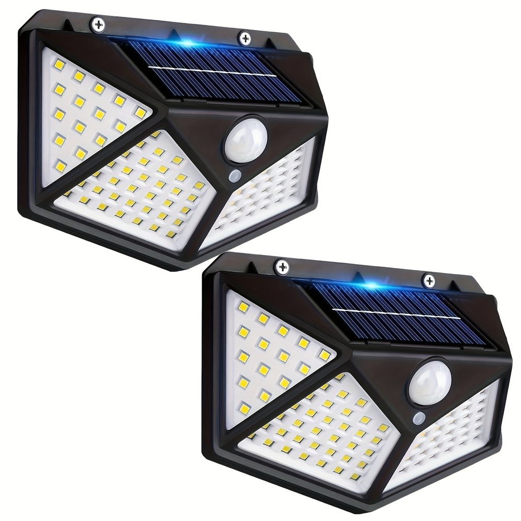 1/2/3 Unidades Luminárias Solares Impermeáveis Prova De Chuva 100 Led Sensor