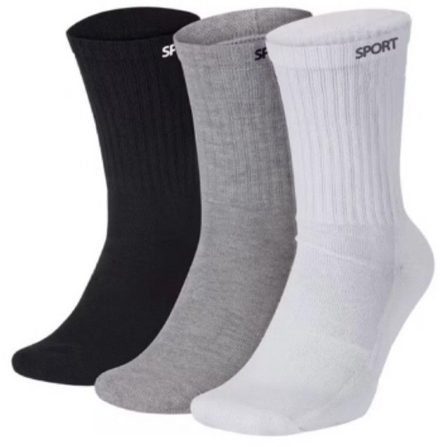 Kit até 24 Pares Meias Masculina SPORT Algodão Cano Alto/Longo