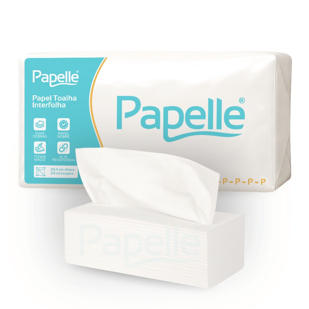 Papel Toalha Interfolha Branco Premium 21×20 Papelle